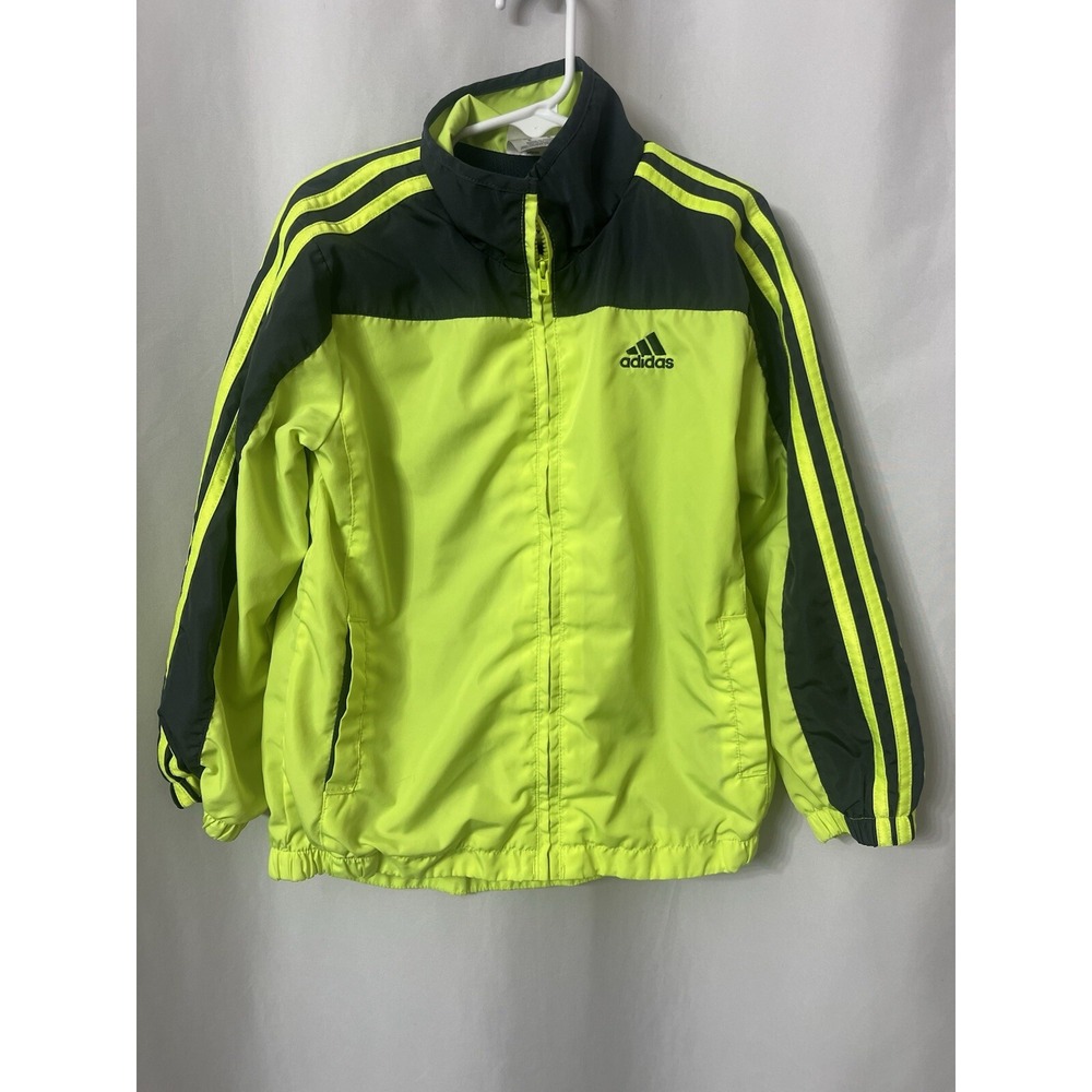 Adidas Full Zip Jacket Boy Size 6 Multi Color Lightweight Windbreaker (B19)